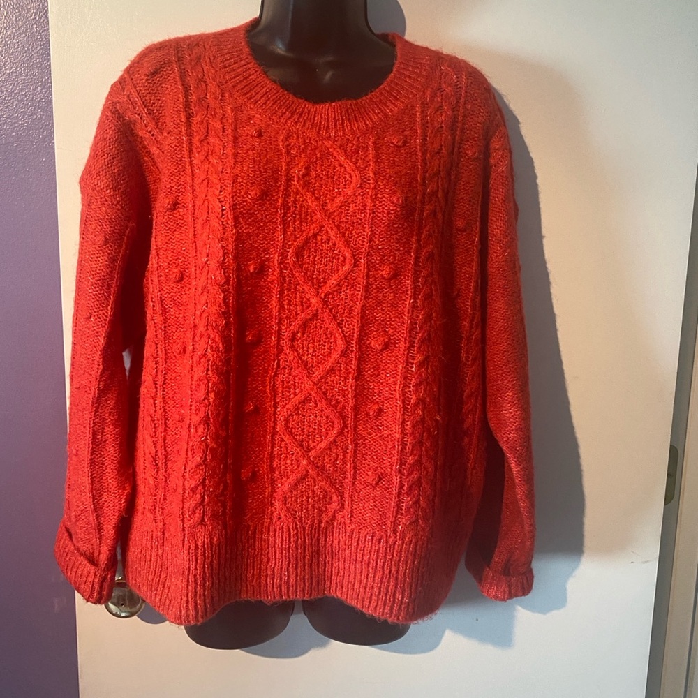 Old Navy Women's Rust Color Cable Knit Sweater Size Large
